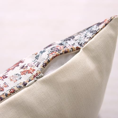 Outdoor Waterproof Pillow Covers 18x18 Inch Set of 2 Bohemian Vintage Carpet Pattern Pillow Covers Blue Burnt Orange Ethnic Design Decorative Farmhouse Couch Garden Balcony (8 Count)