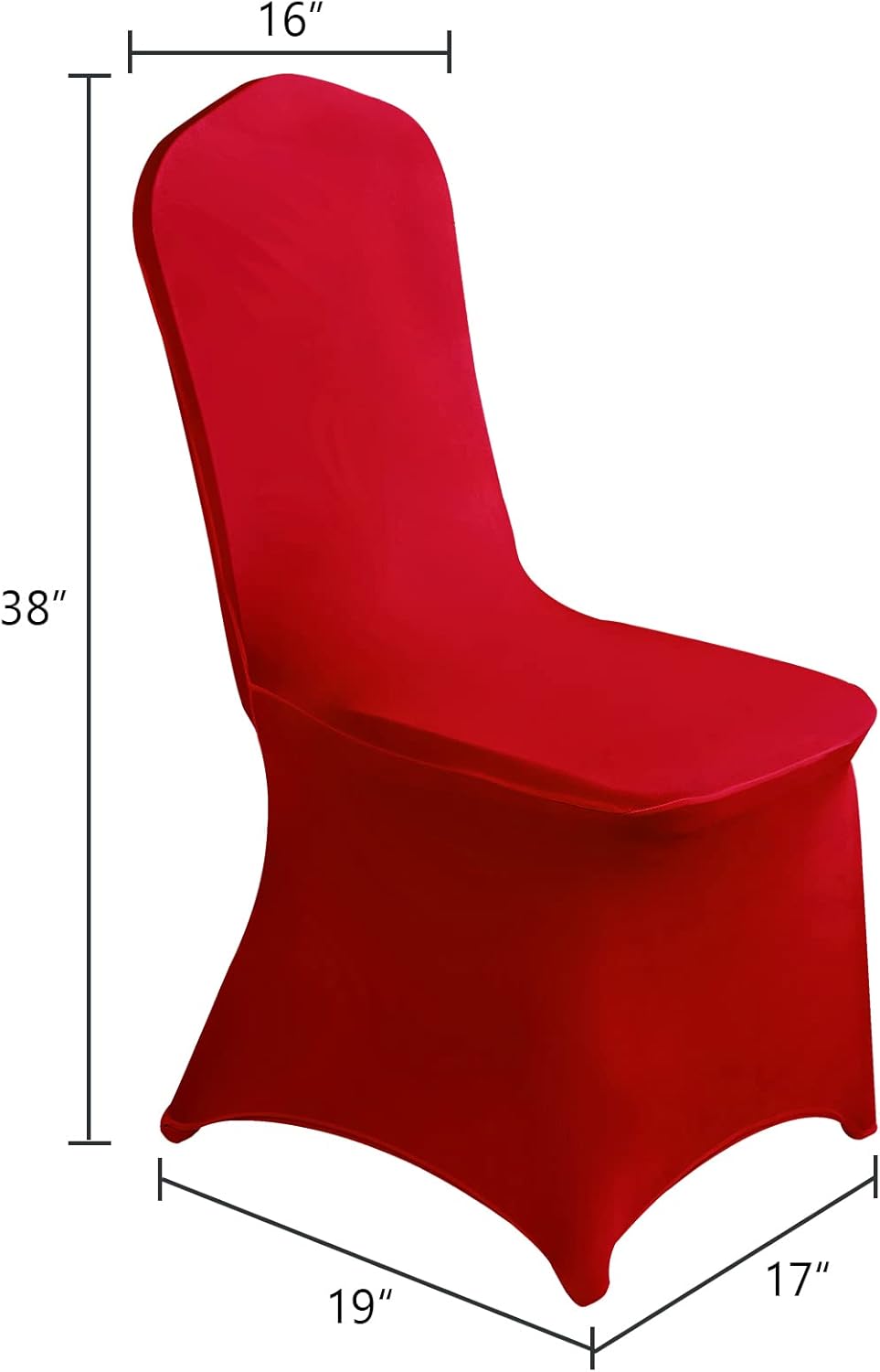 SUPERO Red Waterproof Polyester Spandex Chair Cover (100PCS, Universal Fit, Protector, for Party, Banquet, Wedding Event, Hotel)