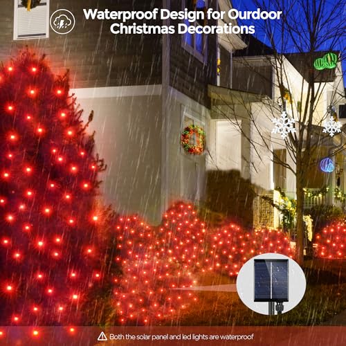 Solar Christmas Net Lights 200LED F8 Big Bulbs