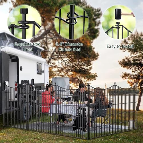 No Dig Dog Fence Outdoor for Yard with Gate