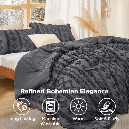 Tufted Boho Comforter Set King Size