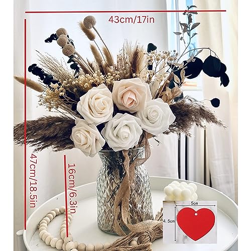 100pcs Artificial Flowers Arrangement With Vase (100 Count)