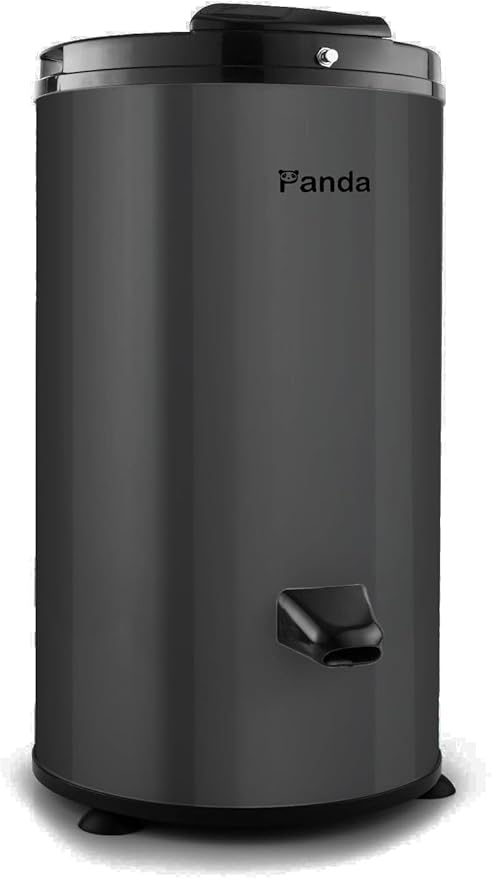 Panda 3200 RPM Portable Spin Dryer – 22lbs Capacity, Stainless Steel Drum & Outer Case, 110V – Sleek Dark Gray