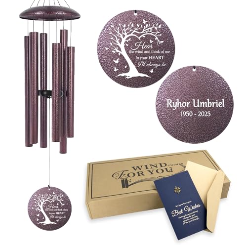 Memorial Wind Chime Personalized Name Date for Loss of Loved One Mother Father