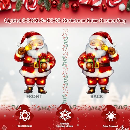 28x40 Solar Christmas Santa Garden Flag