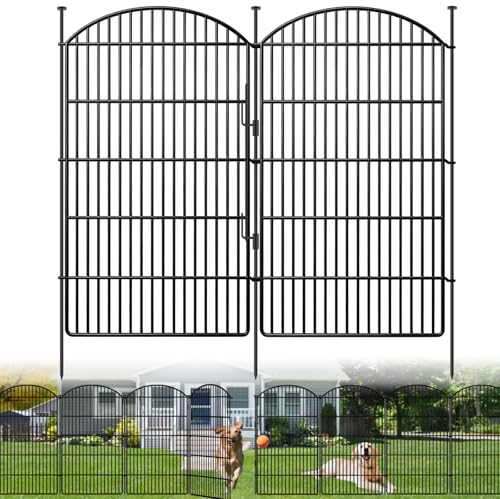 5 Panels Garden Fence Animal Barrier with Lock