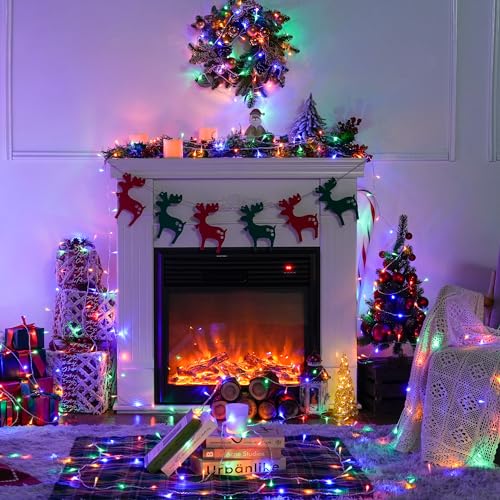 200 LED Multicolor Christmas Tree Lights Outdoor Indoor Clear Wire (66 Foot)
