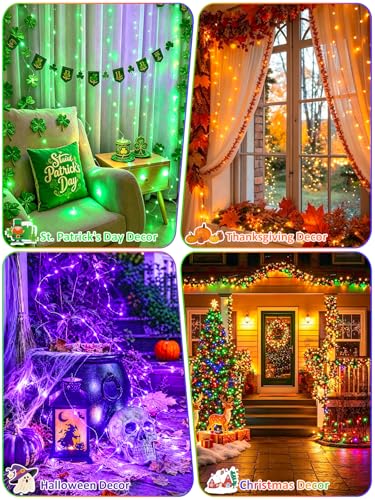 2 Pack 60 LED RGB Color Changing Fairy Lights Battery Operated with Remote