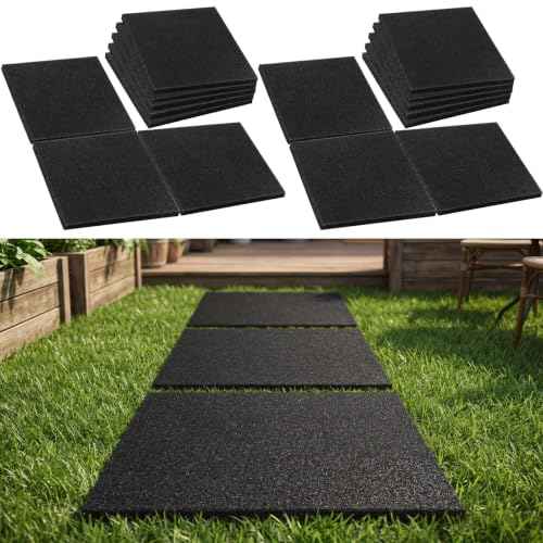 16 Pcs Rubber Stepping Stones Outdoor 12 x 12 Inch (16 Count)