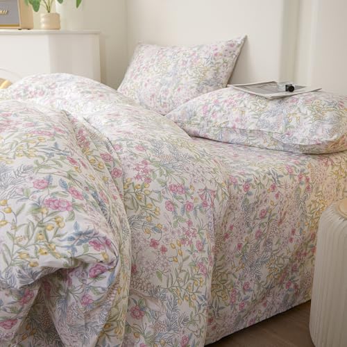Botanical Floral Comforter Set King Aesthetic Cottagecore Bedding Set