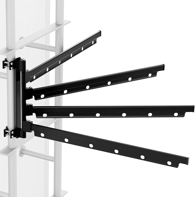 RV Ladder Mounted Clothes Drying Rack - Extended Arms, Large Capacity, Must-Have Camper & Travel Trailer Aluminum Accessories
