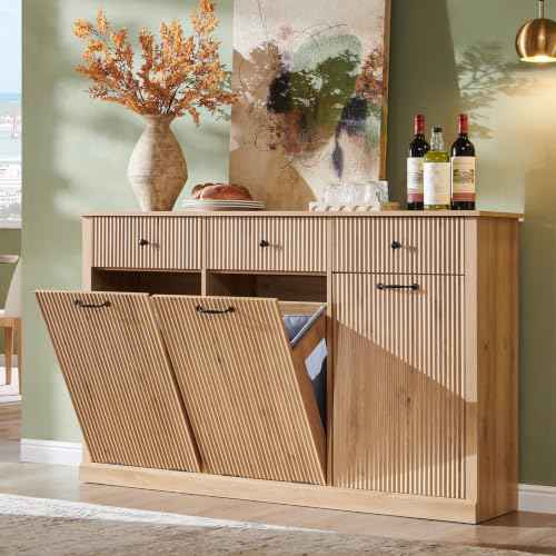 Triple Tilt Out Trash Can Cabinet