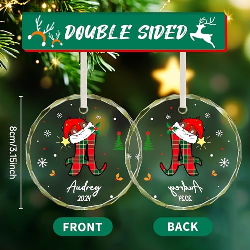 Personalized Christmas Ornaments with Initial Name