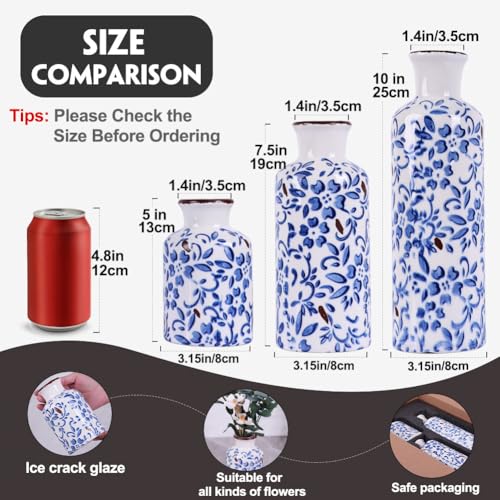 Chinoiserie Decor Ceramic Vases Set (3 Count)