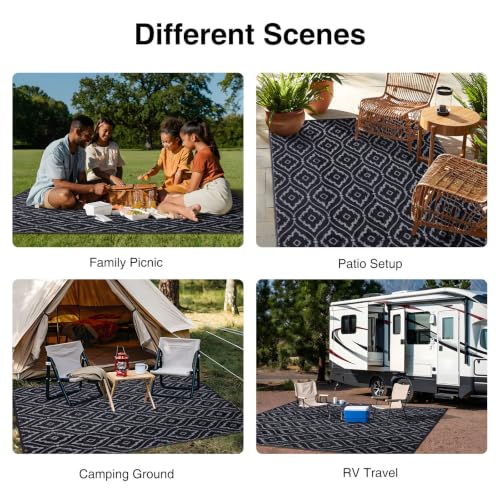 Outdoor Rug 6x9 ft Waterproof Reversible Braided Mat