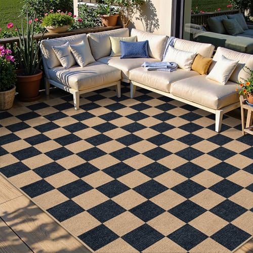 Checkered Easy Jute 6x9 Area Rugs