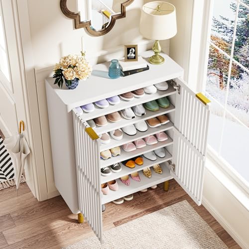 6 Tier Shoe Cabinet with Shutter Doors