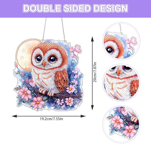 DIY Adorable Owl Diamond Painting Hanging Ornament