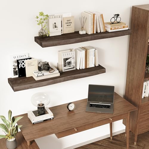 Wood Floating Shelves Live Edge 40” Set of 2 (2 Count)