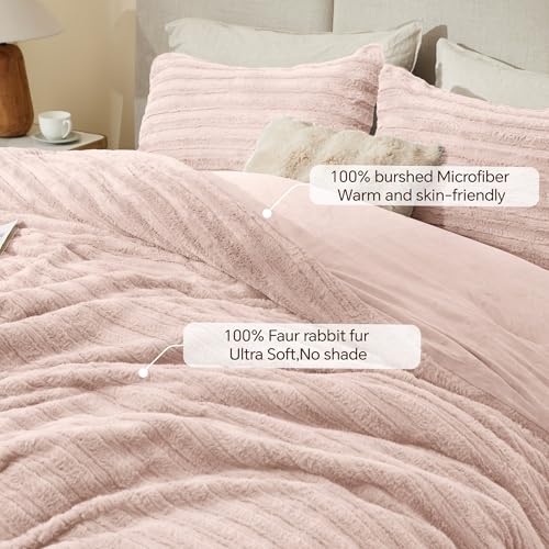 Faux Fur Queen Comforter Set