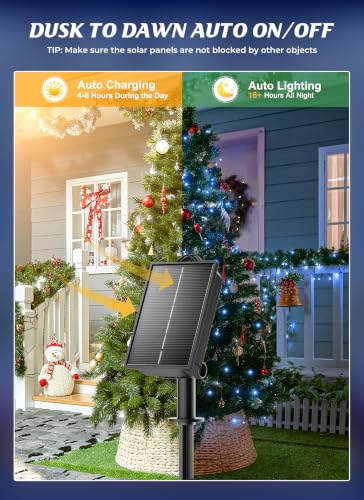 2 Pack Solar Christmas String Lights Outdoor (144 Foot)
