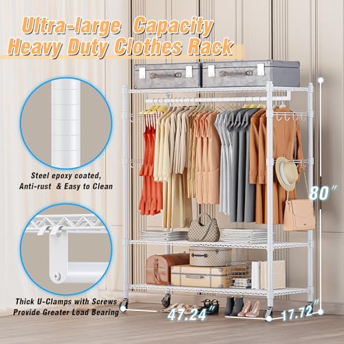 3 Tier Garment Rack with Wheels