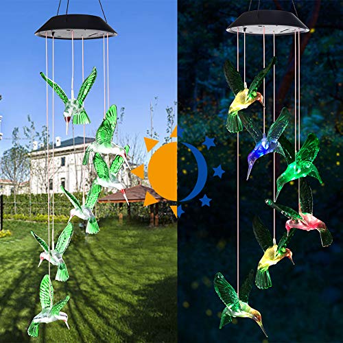 Wind Chime Solar Hummingbird Wind Chimes Outdoor
