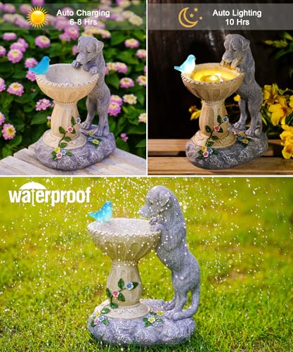 Solar Dog Statues for Garden Decor