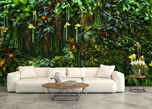 Green Wallpaper Banana Leaf Floral Mural