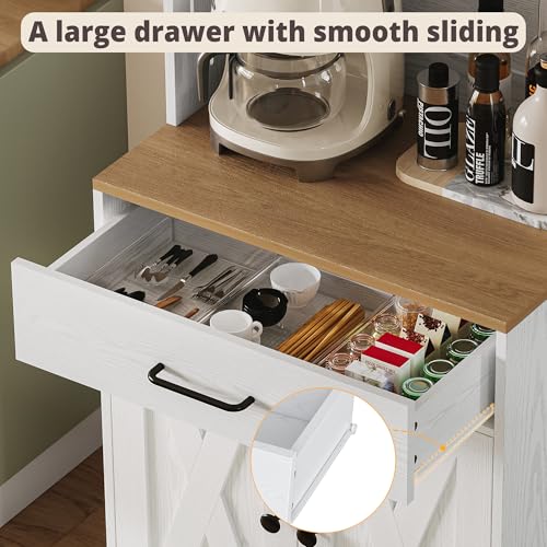 Bakers Rack Microwave Stand with Customizable Pegboard and Storage