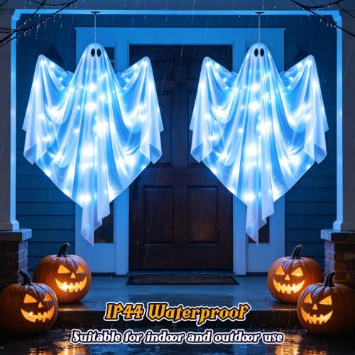 Halloween Hanging Light up Ghost (Blue)