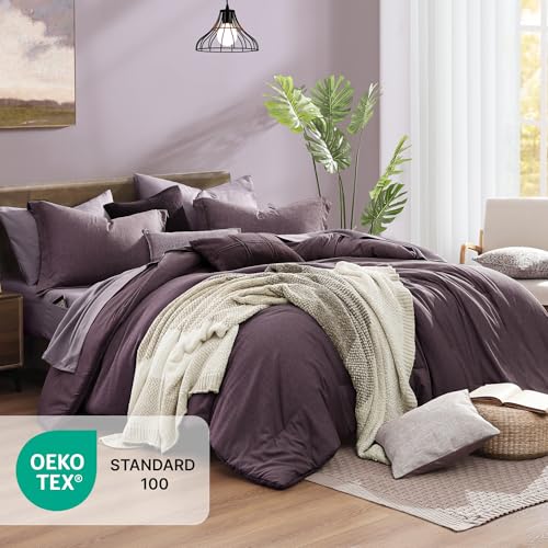 Super King Plus Comforter Set 7 Pieces Italian Plum Bed in a Bag