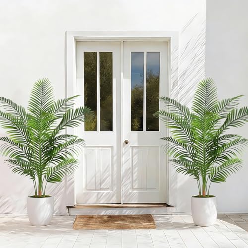Artificial Palm Tree Indoor Plant 5FT Tall Fake Tropical Palm Tree in Pot