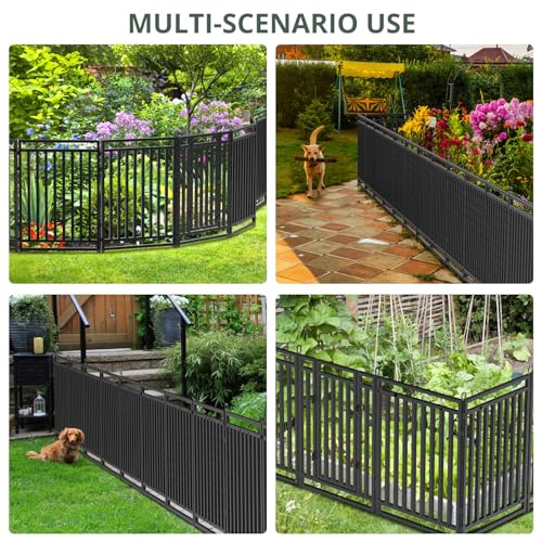 Decorative Garden Fence Metal Dog Fence Outdoor for Yard (54 Foot)