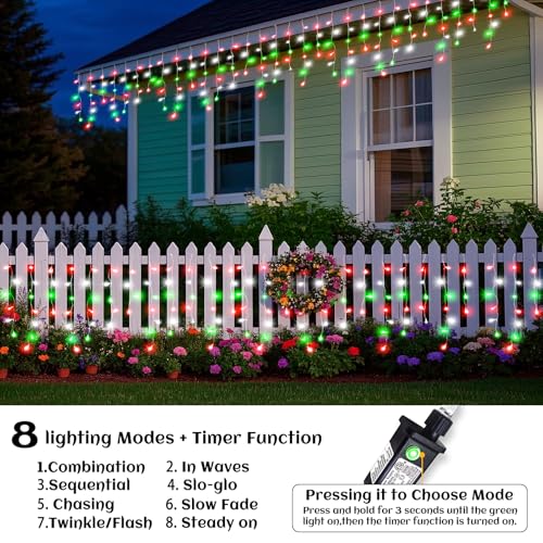 132ft Icicle Lights for Outside