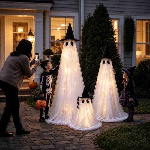 3 Packs Halloween Decorations Outdoor (3PK-LARGE-LED-GHOST)