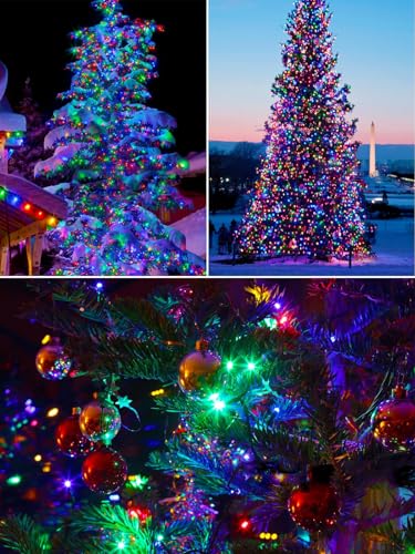 Solar Christmas Lights Outdoor 2 Pack 200 LED 66FT String Light Multicolor (2 Count)