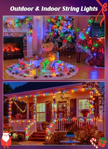 2 Pack Solar Christmas String Lights Outdoor (144 Foot)
