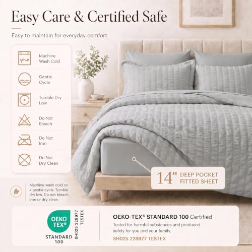 Oversized Queen Seersucker Comforter Set