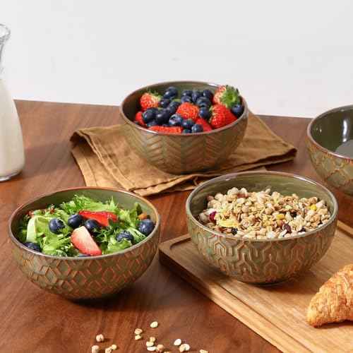 Sureasy 25oz Ceramic Cereal Bowls Set of 4 (4 Count)