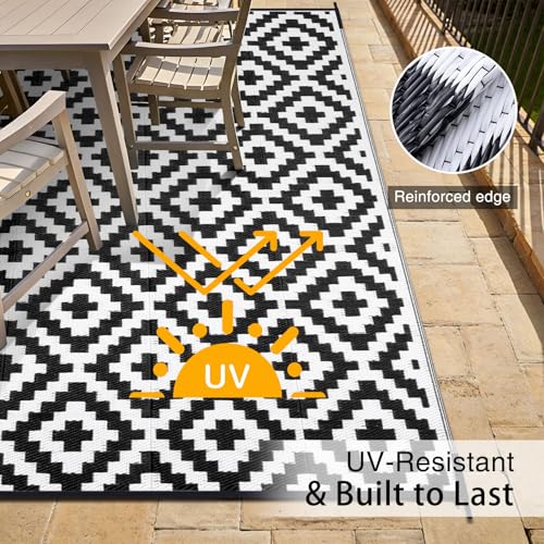 Outdoor Rug 9x18 ft Waterproof Reversible Mat