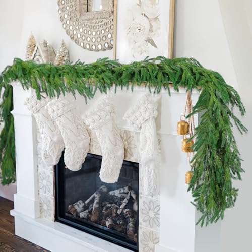 4 Pcs 9 Ft Artificial Norfolk Pine Garlands (18 Foot)