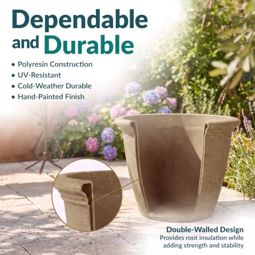Sunnydaze Anjelica 15.25'' Large Plastic Planter Pot for Plants (2 Count)