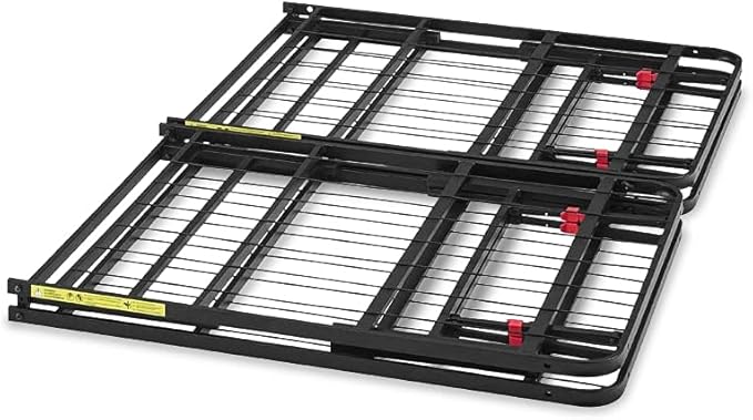 Amazon Basics Bed Frame with Storage, Foldable Metal Platform, Sturdy Steel, No Box Spring Needed, 14-inch High, Tool-Free Setup, Noise Free, Easy Assembly, Queen Size, Black