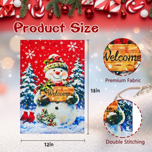 12×18 Christmas Snowman Garden Flag