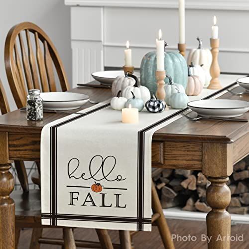 210 GSM Hello Fall Table Runner Home Party Decor 13x120 Inch