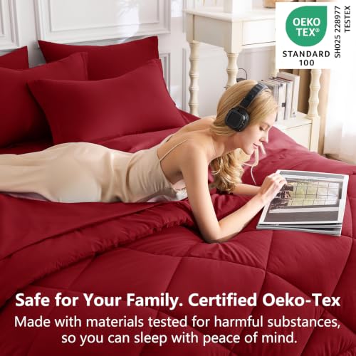 Full Size Comforter Sets Dark Red