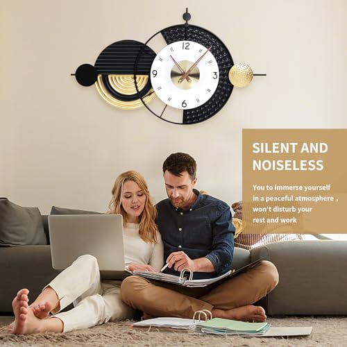 20.8X34.2 inch Modern Abstract Metal Decorative Wall Clock