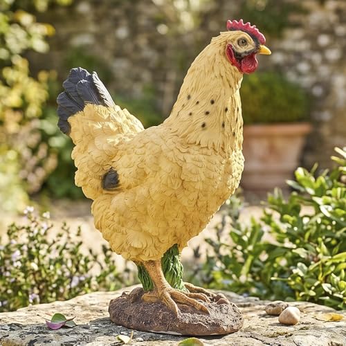 Resin Rooster Garden Statue Farmhouse Style Decor