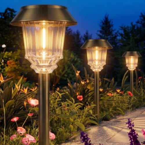 Solar Pathway Lights Outdoor (4 Count)